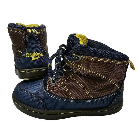 OSHKOSH B'GOSH Duck Boots Blue Yellow Brown Toddler size 9M - Picture 1 of 8